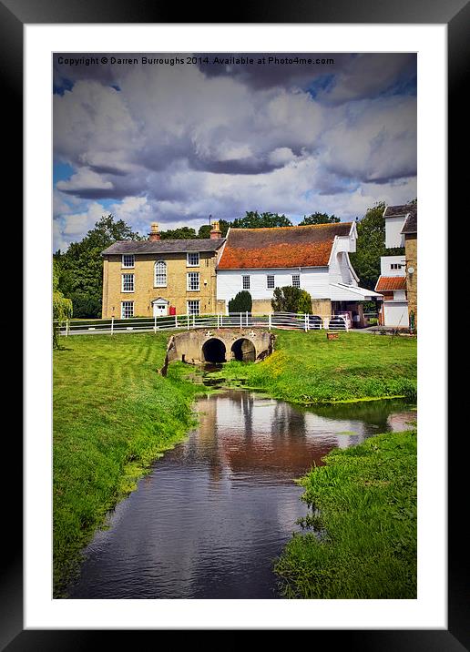 Deben Mill. Wickham Market. Suffolk. Framed Mounted Print by Darren Burroughs