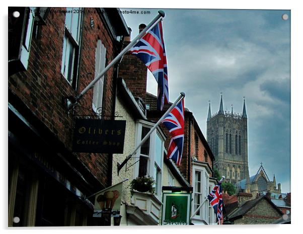  Lincoln Cathedral in Colour Acrylic by Nick Wardekker
