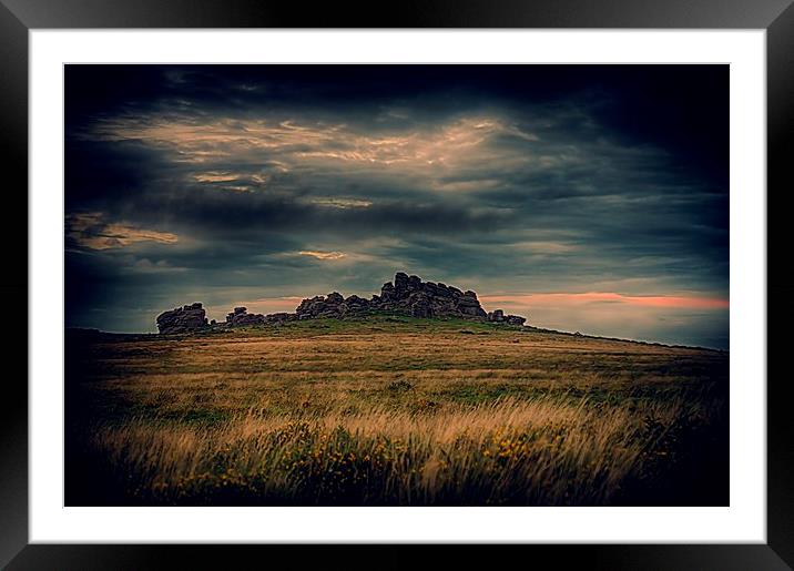 Hound Tor Framed Mounted Print by kevin wise