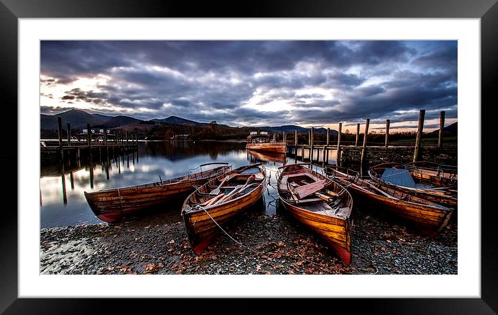  Derwentwater Boats Framed Mounted Print by David Hirst