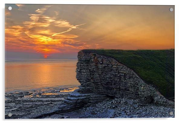 Nash Point Sunset  Acrylic by Darren Galpin