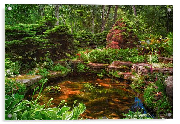  Garden Pond   Acrylic by Jonah Anderson Photography