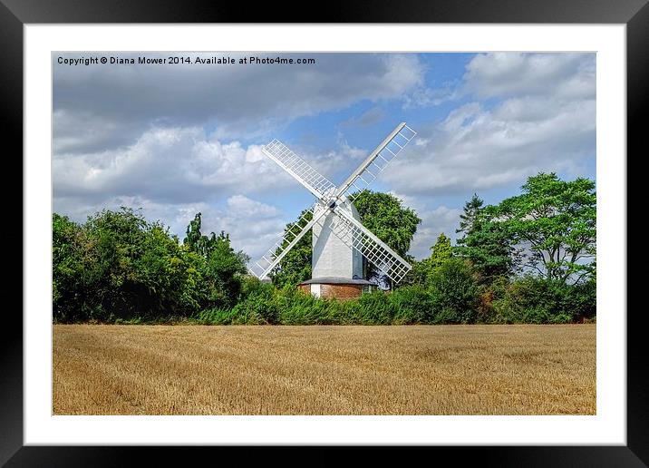 Bocking Windmill  Framed Mounted Print by Diana Mower