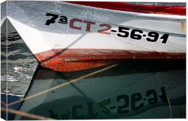  Boat reflected on the water Canvas Print by Jose Manuel Espigares Garc