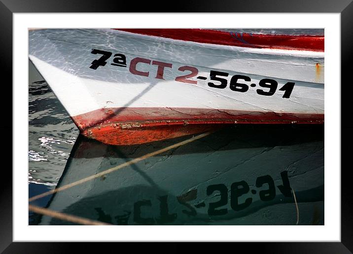  Boat reflected on the water Framed Mounted Print by Jose Manuel Espigares Garc