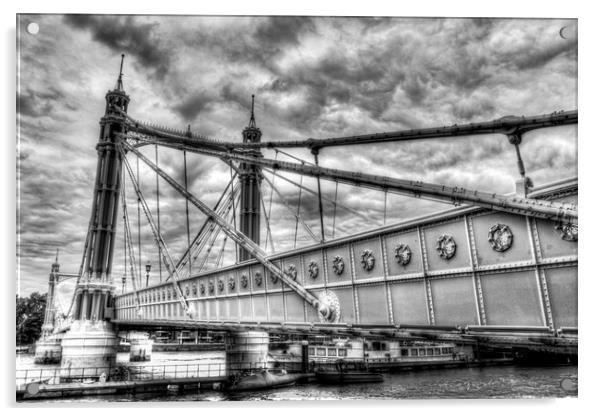 The Victorian Albert Bridge London Acrylic by David Pyatt