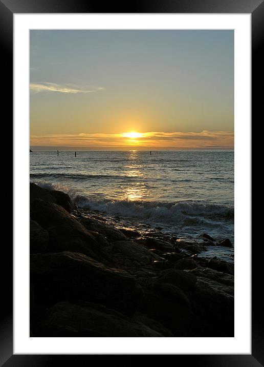 High Tide Sunset  Framed Mounted Print by graham young