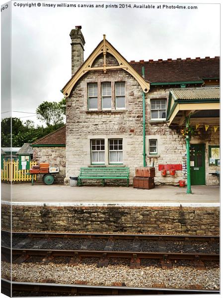  The Station At Corfe Canvas Print by Linsey Williams