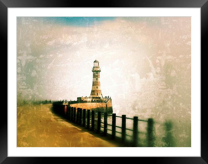  Roker Lighthouse Framed Mounted Print by Steve Hodgson