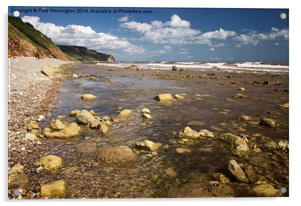  Between Weston Mouth and Branscombe Acrylic by Pete Hemington