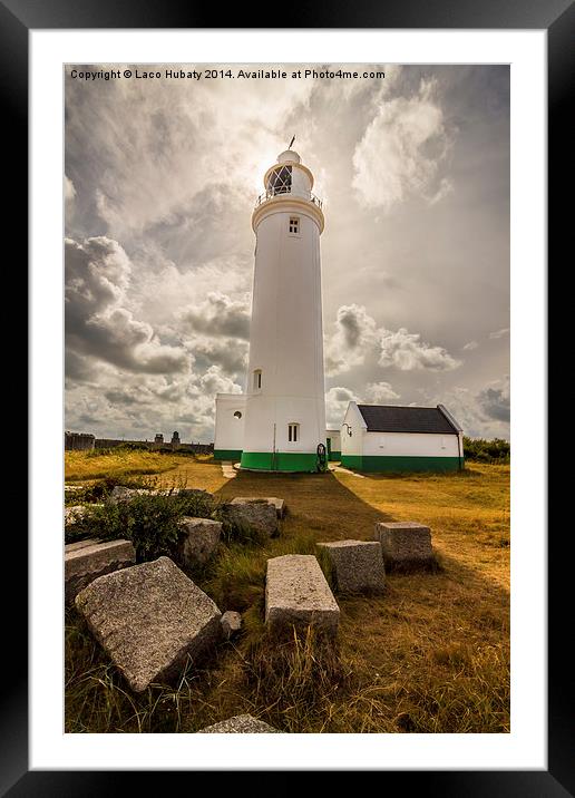Lighthouse in Keyhaven Framed Mounted Print by Laco Hubaty