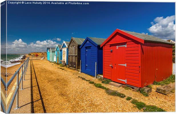 Beach cabins Canvas Print by Laco Hubaty