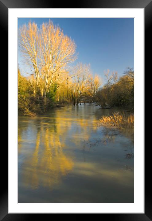 The River Mole Cobham Surrey Framed Mounted Print by Clive Eariss