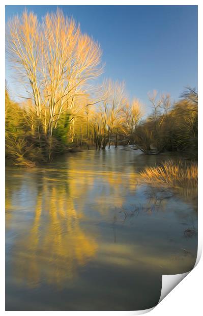  The River Mole Cobham Surrey Print by Clive Eariss