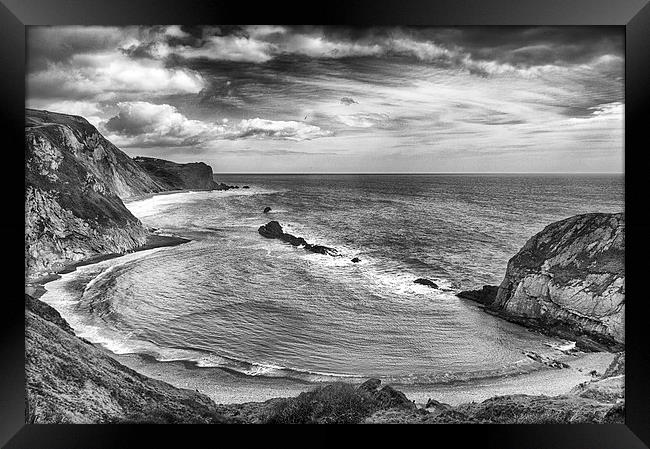  Man O' War Cove (mono) Framed Print by Mark Godden