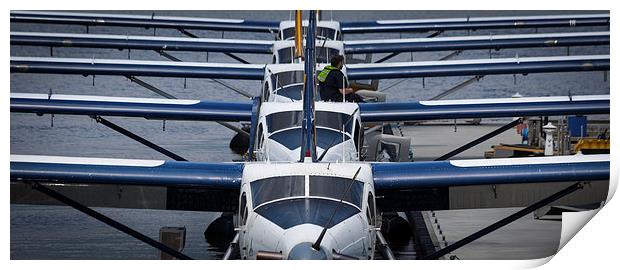  Seaplanes in a row Print by Leighton Collins