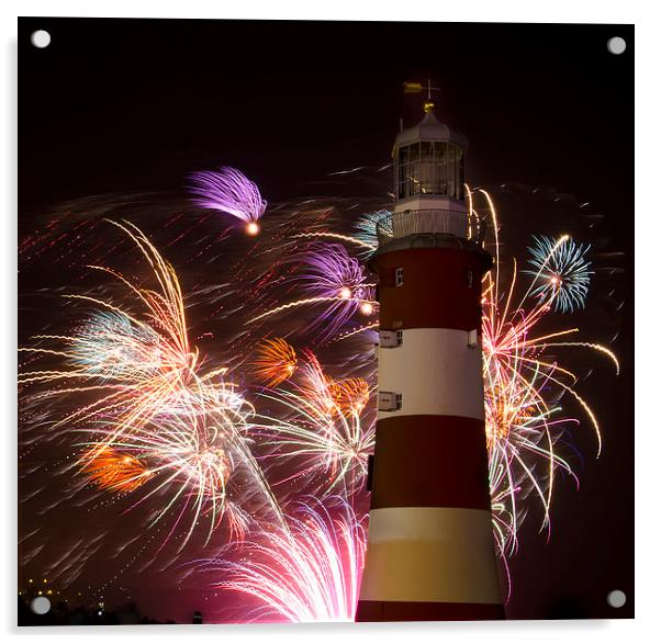  Smeatons Fireworks Acrylic by Richard Taylor