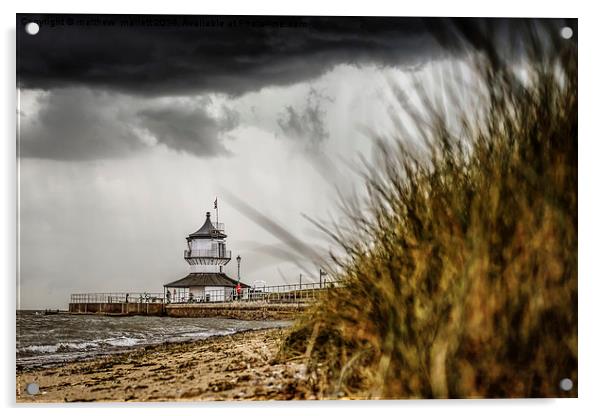  Low Lighthouse ahead of Storm Acrylic by matthew  mallett