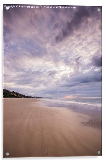  Canford Cliffs Beach Acrylic by Phil Wareham