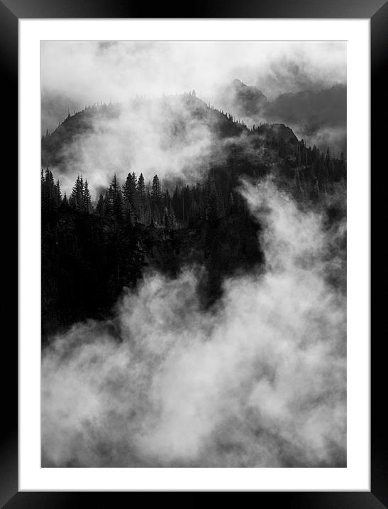 Emerging from the Fog Framed Mounted Print by Mike Dawson