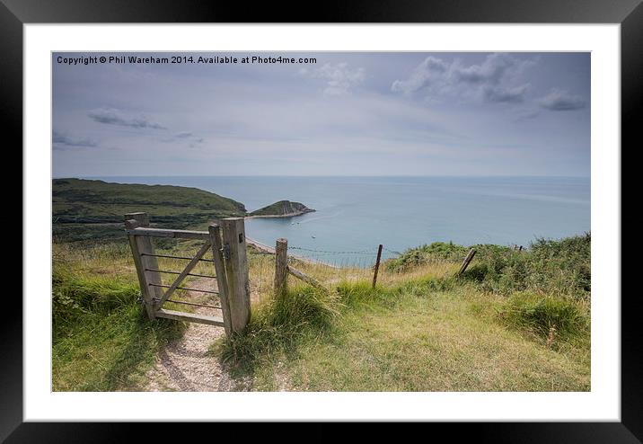  Worbarrow Bay from the Top Framed Mounted Print by Phil Wareham