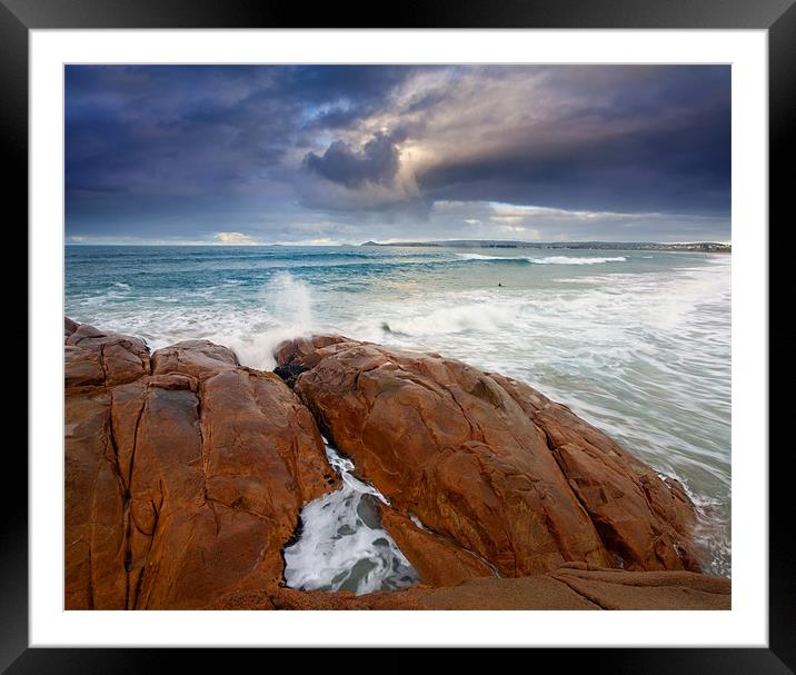 One Against the Sea Framed Mounted Print by Mike Dawson
