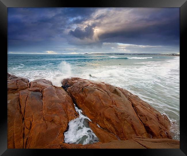 One Against the Sea Framed Print by Mike Dawson