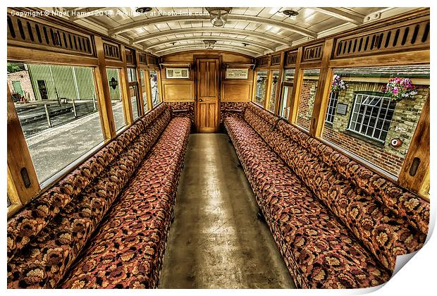 2nd Class Railway Carriage Print by Wight Landscapes