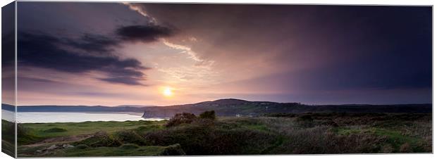  Sunset over the south Gower coast Canvas Print by Leighton Collins