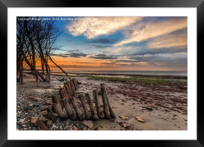  Bembridge Beach Sunset Framed Mounted Print by Wight Landscapes