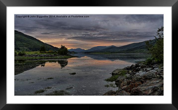  Loch Leven Sunset Framed Mounted Print by John Biggadike