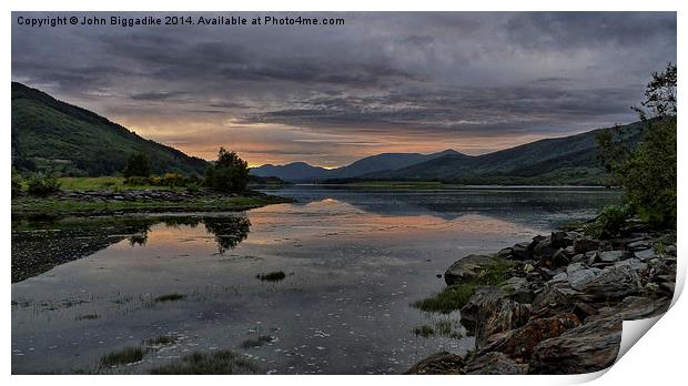 Loch Leven Sunset Print by John Biggadike
