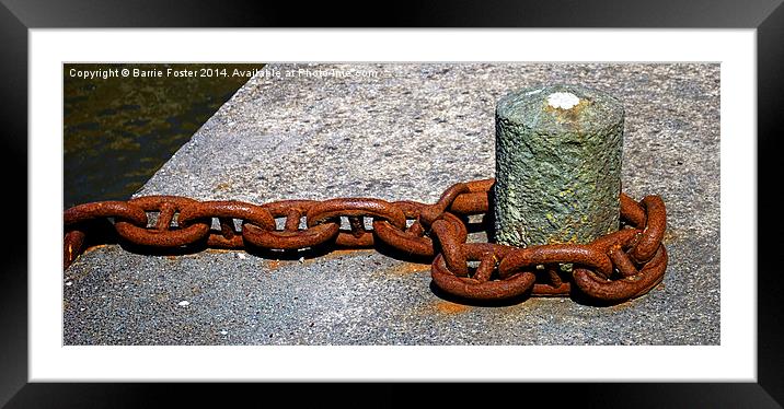  Mooring Chain, Porthgain, Pembrokeshire Framed Mounted Print by Barrie Foster