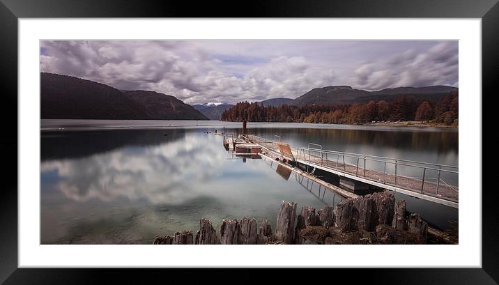  Comox Lake jetty Vancouver island Framed Mounted Print by Leighton Collins