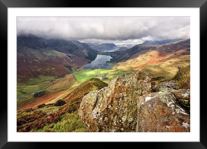  Looking Down From Fleetwith Pike At Buttermere Framed Mounted Print by Gary Kenyon
