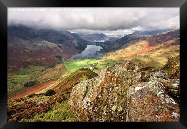  Looking Down From Fleetwith Pike At Buttermere Framed Print by Gary Kenyon