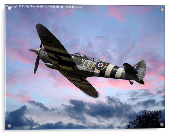  Spitfire in the Clouds Acrylic by Philip Pound