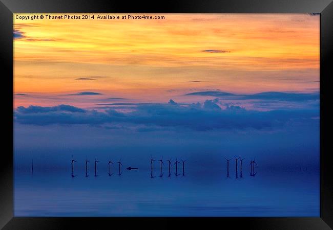  Windfarm sunset Framed Print by Thanet Photos