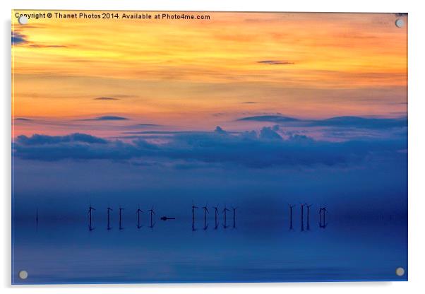  Windfarm sunset Acrylic by Thanet Photos