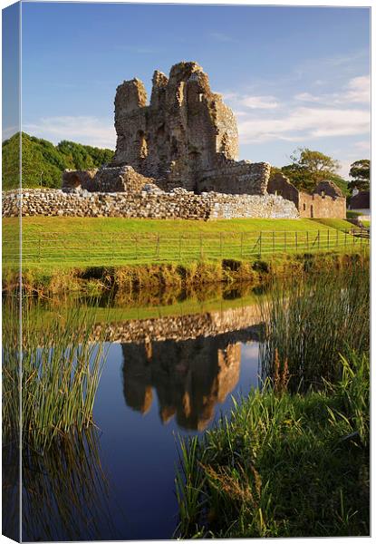 Ogmore Castle Reflections Canvas Print by Darren Galpin