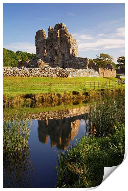 Ogmore Castle Reflections Print by Darren Galpin