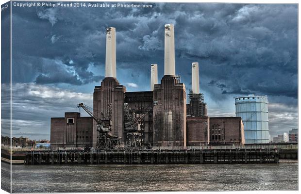  Battersea Power Station in London Canvas Print by Philip Pound