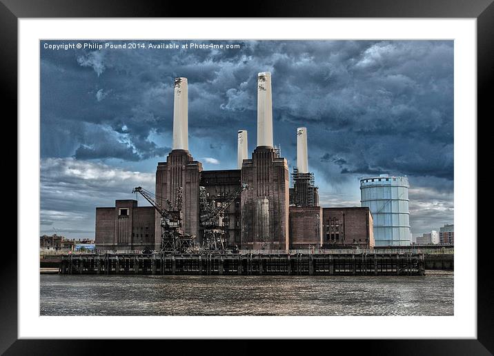  Battersea Power Station in London Framed Mounted Print by Philip Pound