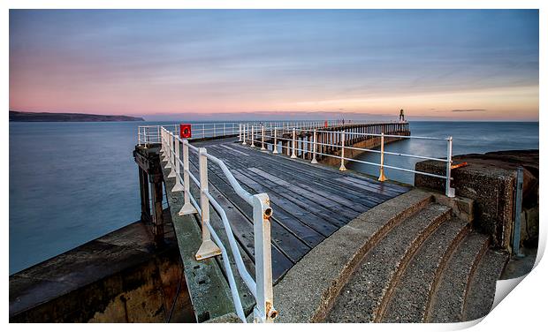  Whitby Pier in the summer Print by David Hirst