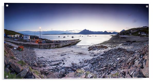  Elgol Harbour At Sunset Acrylic by David Hirst