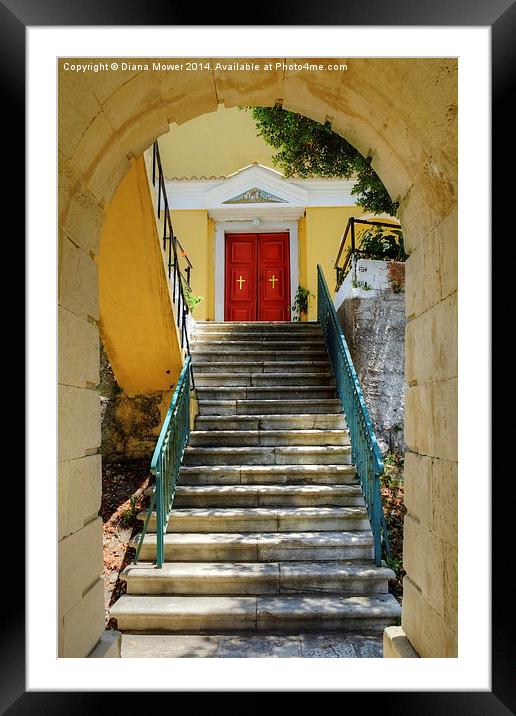  Steps to the Church Framed Mounted Print by Diana Mower