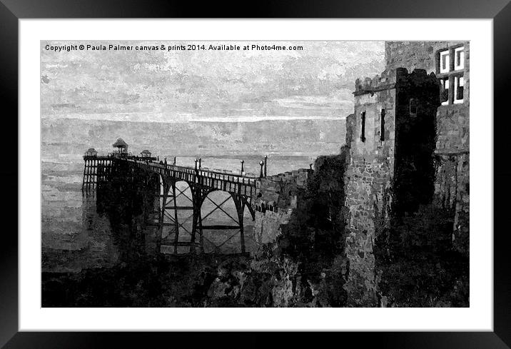  Clevedon Pier Framed Mounted Print by Paula Palmer canvas