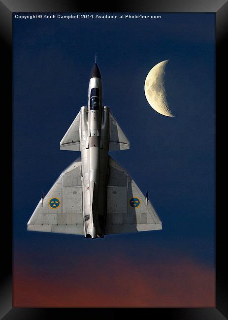  SAAB Viggen in orbit Framed Print by Keith Campbell