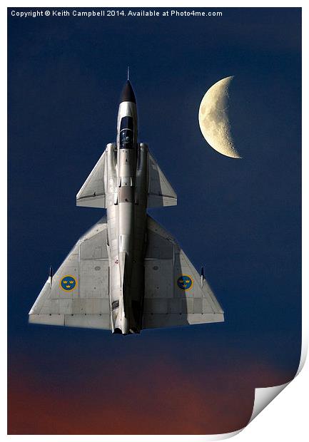  SAAB Viggen in orbit Print by Keith Campbell
