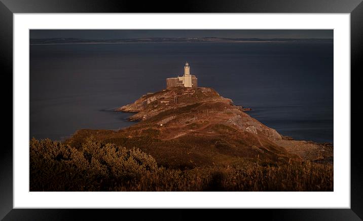  Mumbles lighthouse Swansea Framed Mounted Print by Leighton Collins
